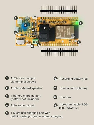 مكبر صوت بلوتوث قابل للاختراق ESP32 10 وات مساعد منزلي ESPHome Squeezelite Squeezebox Logitech Media Server جهاز نحيف in Kuwait