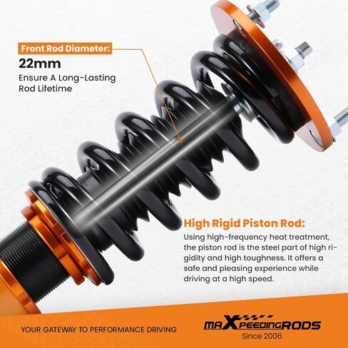 MaxPeedingrods Coilovers for exus LS430 2001-2006 ، طقم التعليق القابل للتعديل قابلة للتعديل ، دعامات امتصاص الصدمات المسبقة مسبقًا ، الهواء لخفض التعليق الربيعي ، الذهب ، الذهب in Saudi Arabia