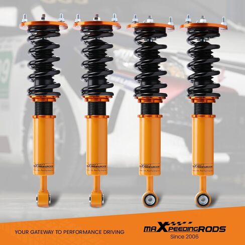 MaxPeedingrods Coilovers for exus LS430 2001-2006 ، طقم التعليق القابل للتعديل قابلة للتعديل ، دعامات امتصاص الصدمات المسبقة مسبقًا ، الهواء لخفض التعليق الربيعي ، الذهب ، الذهب in Saudi Arabia