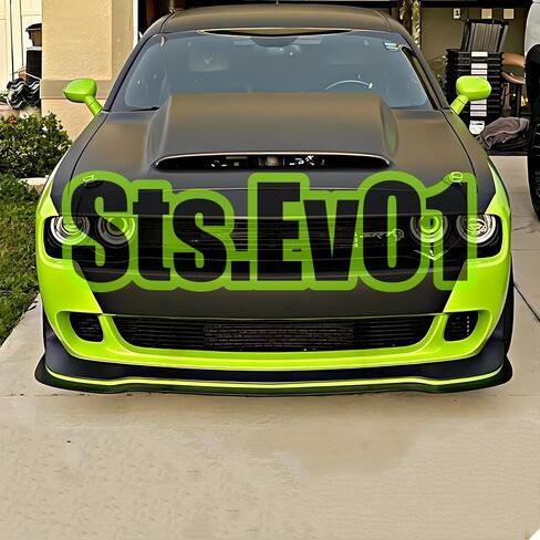 STSEV01 Front Bumper Lip Splitter Spoiler Fit for Dodge Challenger SRT/RT/GT/SXT/ 392/ Sact Pack/Hellcat 2012-2023, 3pcs Add-on Air Dam Chin Body Kit Underbody Lip Accessories (Glossy Black) in Kuwait