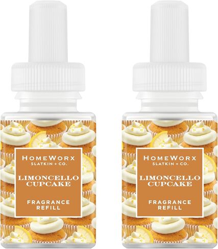 Pura and Homeworx - إعادة تعبئة موزع عطور المنزل الذكي - رائحة منزلية - ما يصل إلى 120 ساعة من العطر لكل قارورة - عطر ناشر نظيف وآمن - عبوتين - ليمونسيلو كب كيك in Kuwait