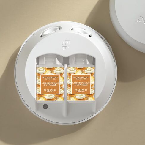 Pura and Homeworx - إعادة تعبئة موزع عطور المنزل الذكي - رائحة منزلية - ما يصل إلى 120 ساعة من العطر لكل قارورة - عطر ناشر نظيف وآمن - عبوتين - ليمونسيلو كب كيك in Kuwait