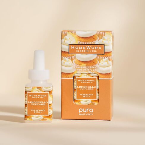 Pura and Homeworx - إعادة تعبئة موزع عطور المنزل الذكي - رائحة منزلية - ما يصل إلى 120 ساعة من العطر لكل قارورة - عطر ناشر نظيف وآمن - عبوتين - ليمونسيلو كب كيك in Kuwait