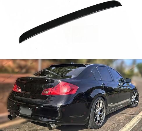 المفسد على سطح النافذة الخلفية متوافق مع 2007-2015 Infiniti G35 G25 G37 Q40 Sedan ، Duckbill Style Wing Lip Splitter 2007 2008 2008 2010 2011 2013 2014 2015 (Black) (Black) in Kuwait
