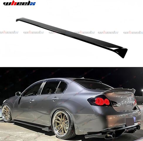 المفسد على سطح النافذة الخلفية متوافق مع 2007-2015 Infiniti G35 G25 G37 Q40 Sedan ، Duckbill Style Wing Lip Splitter 2007 2008 2008 2010 2011 2013 2014 2015 (Black) (Black) in Kuwait
