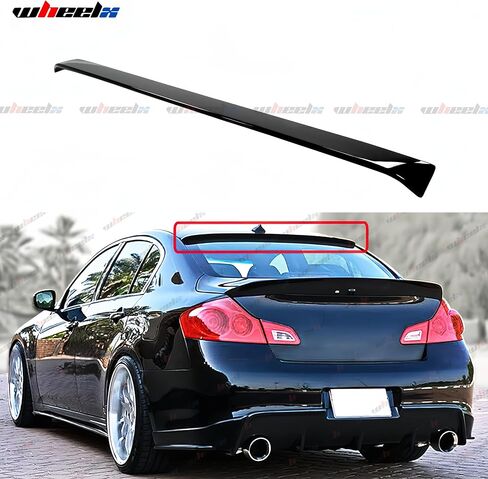 المفسد على سطح النافذة الخلفية متوافق مع 2007-2015 Infiniti G35 G25 G37 Q40 Sedan ، Duckbill Style Wing Lip Splitter 2007 2008 2008 2010 2011 2013 2014 2015 (Black) (Black) in Kuwait
