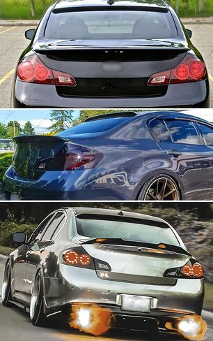 المفسد على سطح النافذة الخلفية متوافق مع 2007-2015 Infiniti G35 G25 G37 Q40 Sedan ، Duckbill Style Wing Lip Splitter 2007 2008 2008 2010 2011 2013 2014 2015 (Black) (Black) in Kuwait