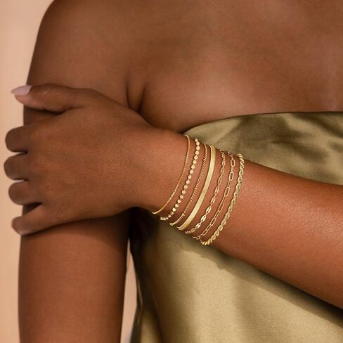 أساور Kyerlyn Silver Gold للنساء مقاوم للماء ، مجموعة مجوهرات ذهبية حقيقية 14 كيل in Kuwait