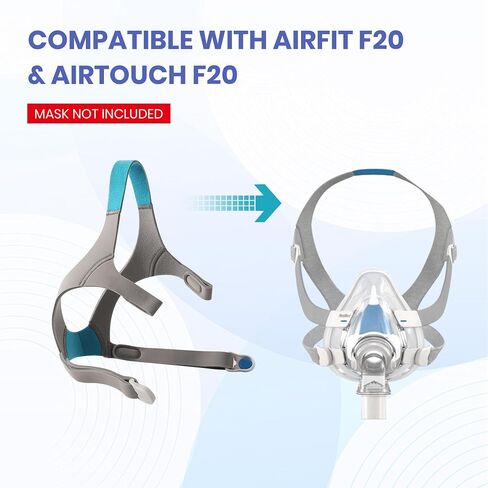 3 حزمة F20 أحزمة أغطية رأس بديلة كبيرة الحجم متوافقة مع AirFit/AirTouch F20 ، وتوريد الأشرطة المشابك المغناطيسية المشمولة in Kuwait