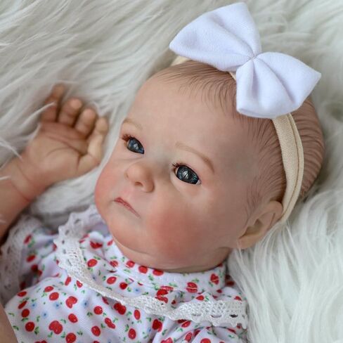 SCOM Realistic Reborn Baby Dolls-18 Inch Silicone Full Body Girl with Anatomically Correct Washable, Lifelike Newborn Sleeping Real Look Gift for Kids Age 3+ in Kuwait