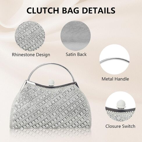 Simcat Evening Bags Clutch Purses for Women Rhinestone Sparkly Clutch for Cocktail Party Wedding in Saudi Arabia