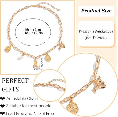 Western Necklaces Cowgirl Outfits for Women Cowboy Boot Charm Necklace Cowgirl Accessories Country Concert Outfits for Women in Saudi Arabia