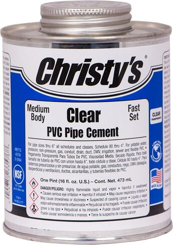 أسمنت PVC الشفاف من Christy's - جسم متوسط، مجموعة سريعة، منخفض المركبات العضوية المتطايرة، 1/4 باينت (4 أونصة سائلة) in Kuwait