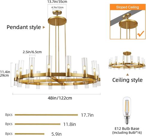 Modern Round Chandelier, 37" Black Water Ripple Crystal Glass Chandelier for Dining Room, 16-Light Luxury Living Room Chandeliers for High Ceiling, Adjustable Large Chandeliers for Staircase, Foyer in Kuwait