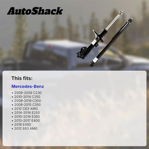 AutoShack Rear Shock Absorbers Pair of 2 Driver and Passenger Side Replacement for Mercedes E400 E450 E250 C63 AMG E63 AMG C230 2008-2015 C350 2008-2019 C300 2010-2014 C250 2010-2016 E350 KS264872PR in Saudi Arabia