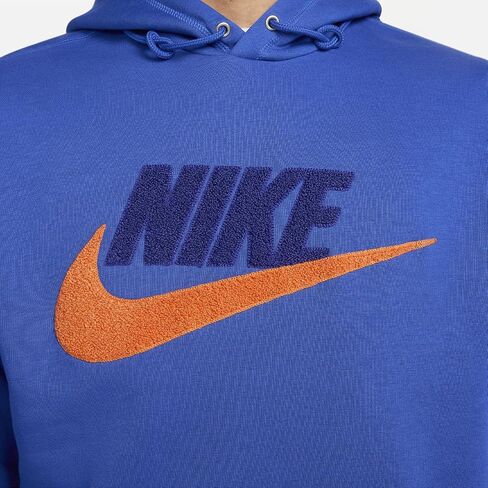 Nike Club Fleece Men's Pullover Hoodie (FN3104-480 ، Game Royal/Game Royal/Safety Orange) Size X-Large in Saudi Arabia