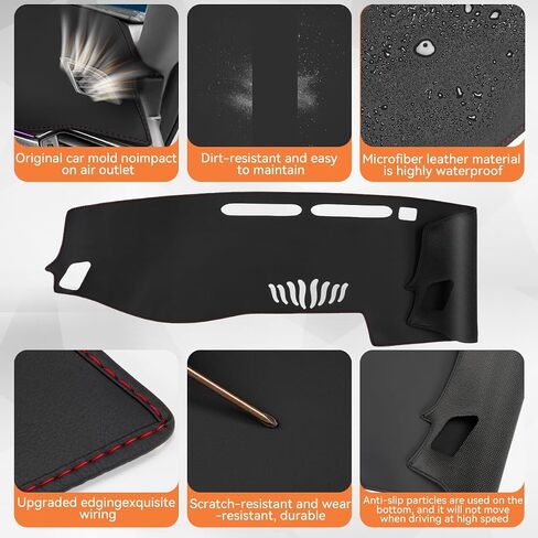 Fit for Honda Accord 2023 2024 2025 2026 Dashboard Black Center Console Cover Dashboard Pad Protector Sunshade Upgraded Edge Microfiber Leather Pad (Without HUD, Black Stitching) in Saudi Arabia