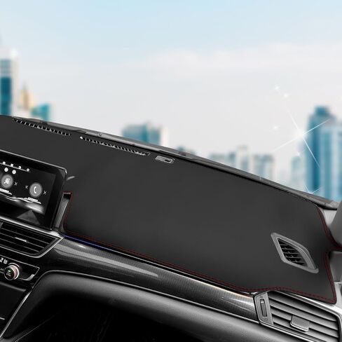 Fit for Honda Accord 2023 2024 2025 2026 Dashboard Black Center Console Cover Dashboard Pad Protector Sunshade Upgraded Edge Microfiber Leather Pad (Without HUD, Black Stitching) in Saudi Arabia