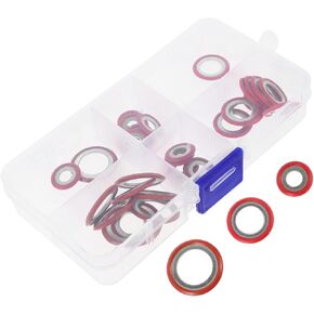 GLEAVI 30pcs Air Conditioning Compressor Sealing Gaskets Easy to Install Auto Gaskets for Air Conditioner Repair Compatible Washer Assortment for Efficient Sealing in Kuwait