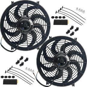 Dual 14-15" Inch Upgraded Reversible 130 Watt Motors Automotive 12 Volt Electric Engine Radiator Cooling Fan Car Truck in Saudi Arabia