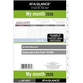 AT-A-GLANCE 2026 Planner Refill, Monthly, 5.5" x 8.5", Desk Size 4, Loose-Leaf, Unruled Blocks (061-685Y-26) in Kuwait