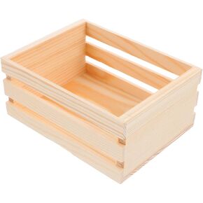 Cabilock Wooden Storage Case Desktop Storage Basket Small Wood Crate Vintage Style Office Organizer in Kuwait