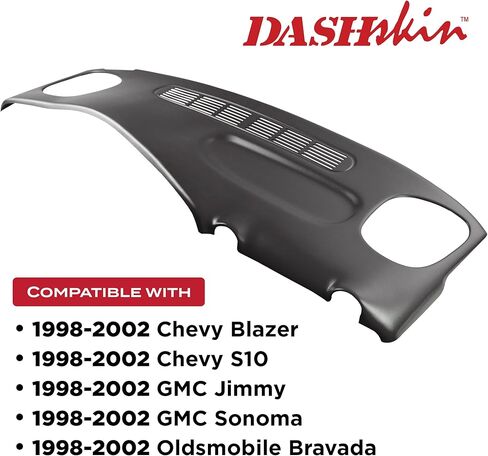 DashSkin Molded Dash Cover Cap Compatible with 1998-2004 Chevy Blazer S10 GMC Jimmy Sonoma Oldsmobile Bravada in Graphite - Made in The USA in Kuwait