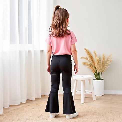 Girls 2 Piece Outfits Graphic pullover and Flare Leg Pants - Stylish and Comfortable 3-9 Years (140,P8389) in Saudi Arabia
