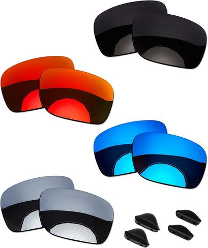OOWLIT 4 Pairs Replacement Sunglass Lenses & Nose Pads Compatible with Oakley Double Edge OO9380-66mm Polarized in Saudi Arabia