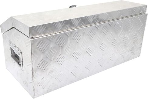 30 Aluminum Trailer Tool Box Chest box Pickup Truck Bed Storage Toolboxes Organizer Side Handle, Lock w/ 2 Keys, Silver in Saudi Arabia