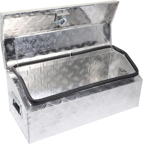 30 Aluminum Trailer Tool Box Chest box Pickup Truck Bed Storage Toolboxes Organizer Side Handle, Lock w/ 2 Keys, Silver in Saudi Arabia
