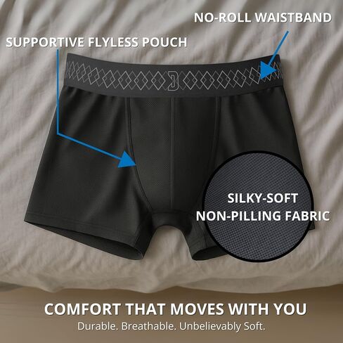 ملخصات ملاكمة Diamond MMA Daily Boxer للرجال-ملابس داخلية Premium Flyless Pouch-94/6 Poly-Spandex Blend-1.5 " in Kuwait