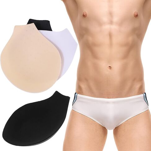 3pcs 's Panty Liner Bulge Enhancing Underwear Mens Pens Sleeves for Mens Cup Underwear Swim Briefs Bulge Padded Sponge Man in Saudi Arabia