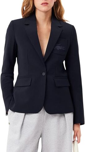 Lacoste Lacoste Women's Logo Wool Wool Blend Blazer in Saudi Arabia