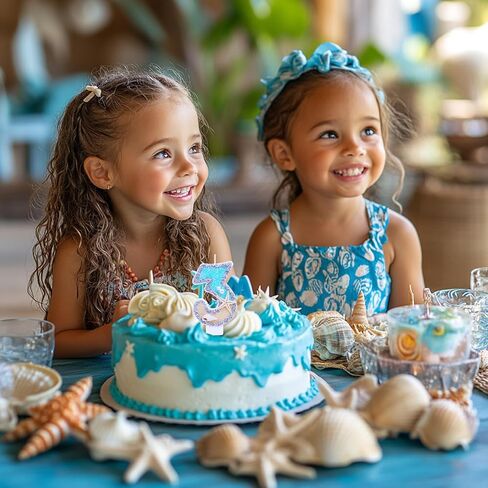 2rd Birthday Candle for Party Supplies,Beach Starfish Conch Number Cake Candles, 2.9 inch Number 2 Birthday Decorations,Cake Topper Decoration for Birthday Party (Number 2) in Saudi Arabia