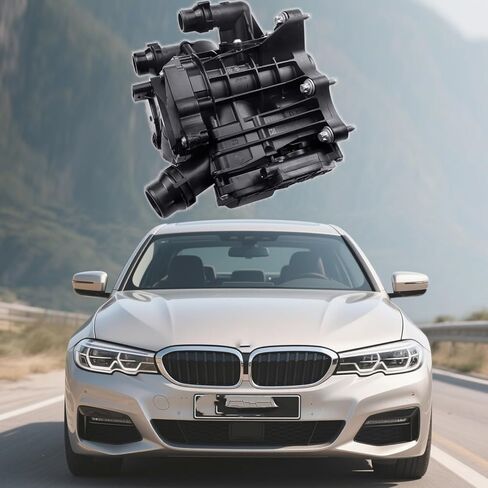 Engine Coolant Thermostat Replacement for 11-53-8-642-560 11538642560 Fit for BMW 3' 5' 6' 7' G01 G02 G05 G06 G11 LCI G12 LCI G20 G21 G28 G29 G30 G31 G32 GT X3 X4 X5 X6 Z4 in Kuwait