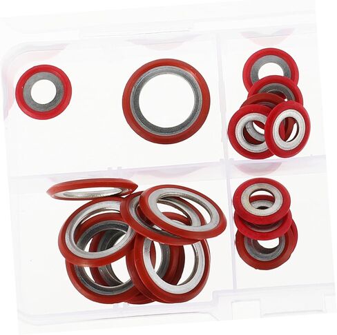 GLEAVI 30pcs Air Conditioning Compressor Sealing Gaskets Easy to Install Auto Gaskets for Air Conditioner Repair Compatible Washer Assortment for Efficient Sealing in Kuwait