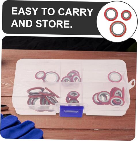 GLEAVI 30pcs Air Conditioning Compressor Sealing Gaskets Easy to Install Auto Gaskets for Air Conditioner Repair Compatible Washer Assortment for Efficient Sealing in Kuwait