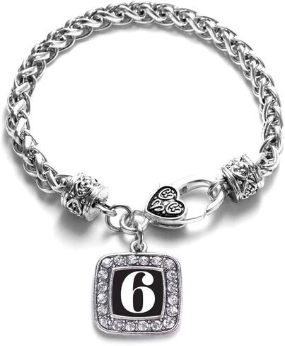 Inspired Silver - Silver Square Charm Bracelet with Cubic Zirconia Jewelry in Saudi Arabia