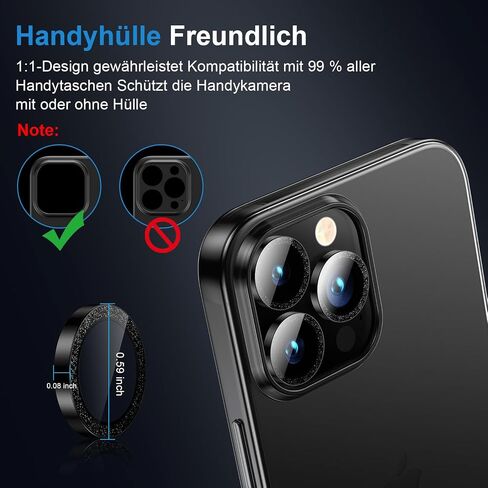AFARER for iPhone 16 Pro/16 Pro Max Camera Lens Protector,[Anti-Scratch][Not Easy to Break] Metal Tempered Glass Individual Camera Cover for iPhone 16 Pro Max / 16 Pro-Black Titanium,1 Set in Kuwait
