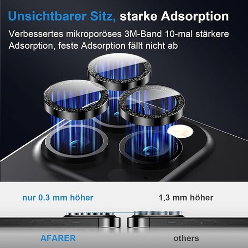 AFARER for iPhone 16 Pro/16 Pro Max Camera Lens Protector,[Anti-Scratch][Not Easy to Break] Metal Tempered Glass Individual Camera Cover for iPhone 16 Pro Max / 16 Pro-Black Titanium,1 Set in Kuwait