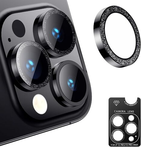 AFARER for iPhone 16 Pro/16 Pro Max Camera Lens Protector,[Anti-Scratch][Not Easy to Break] Metal Tempered Glass Individual Camera Cover for iPhone 16 Pro Max / 16 Pro-Black Titanium,1 Set in Kuwait