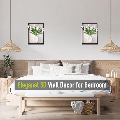 yimido Plant Picture Frame Wall Decor – Wall Planters for Indoor Plants, 3D Wall Art Plant Frame with Ceramic Vase and Artificial Tulips, Hanging Plant Holder for Living Room, Bedroom, Hallway, Black in Kuwait