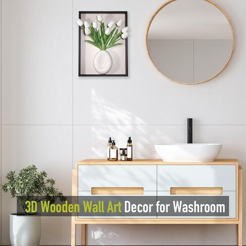 yimido Plant Picture Frame Wall Decor – Wall Planters for Indoor Plants, 3D Wall Art Plant Frame with Ceramic Vase and Artificial Tulips, Hanging Plant Holder for Living Room, Bedroom, Hallway, Black in Kuwait