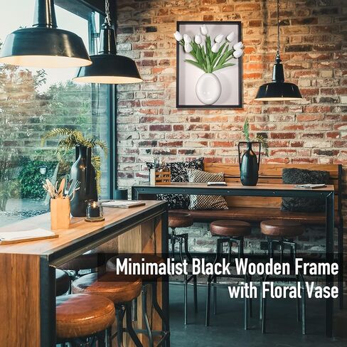 yimido Plant Picture Frame Wall Decor – Wall Planters for Indoor Plants, 3D Wall Art Plant Frame with Ceramic Vase and Artificial Tulips, Hanging Plant Holder for Living Room, Bedroom, Hallway, Black in Kuwait