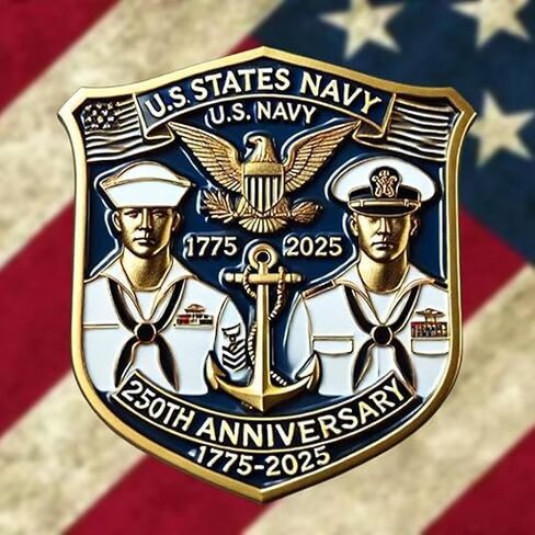 250th Anniversary U.S. NAVY Commemorative Pin, Marine Corps Army Military Emblem Lapel Alloy Button Brooches Veteran Collection Gift Jewelry in Saudi Arabia