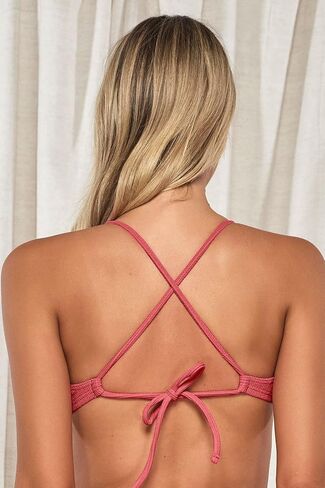 غروب الشمس Pacifica Indie Bralette Women's Swimsuit Bikini أعلى في نسيج مضلع in Saudi Arabia