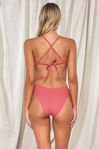 غروب الشمس Pacifica Indie Bralette Women's Swimsuit Bikini أعلى في نسيج مضلع in Saudi Arabia