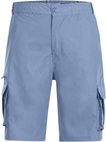 Cargo Shorts for Men Elastic Waist Zipper Relaxed Stretch Lightweight Work Shorts Casual Summer Tactical Pants in Saudi Arabia