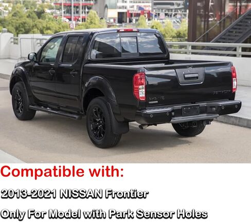 Rear Steel Step Bumper Assembly for 2005-2021 Nissan Frontier without Park Sensor Holes Chrome Back Bumper Replacement for NI1103114,with Pads Brackets and License Plate Lights in Saudi Arabia